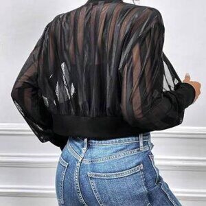 RW&CO. Sheer Black Blouse